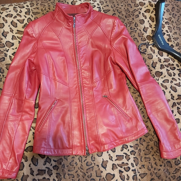 danier red leather jacket